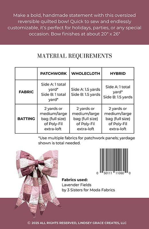 Big Giant Quilted Bow