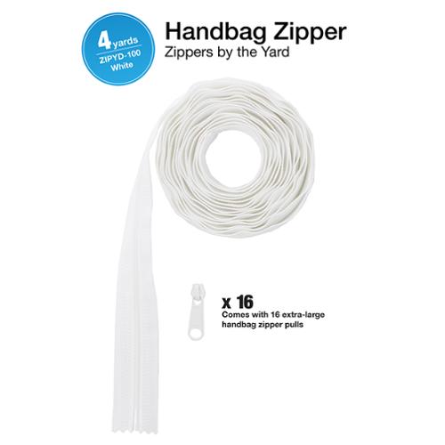 Zipper 4 Yard with Pulls White