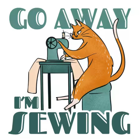 Go Away I'm Sewing Sticker