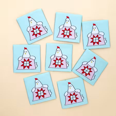 Quilty Hen woven labels 8pk