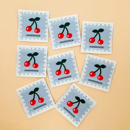 Cherry Blue woven labels 8pk