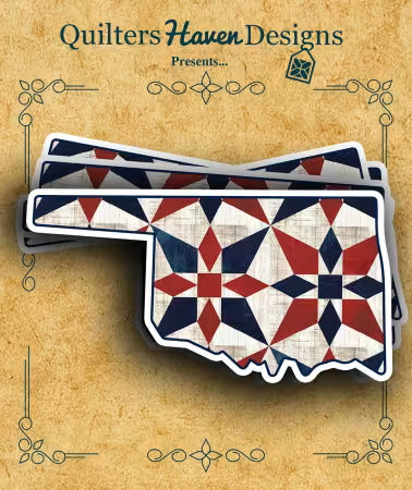 Freedom Quilt Sticker - Oklahoma