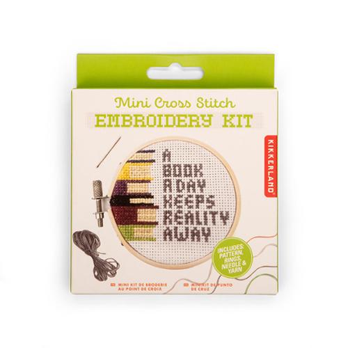 Mini Cross Stitch Kit Book Theme