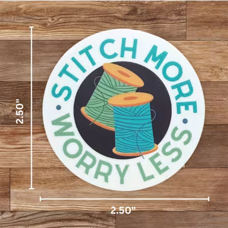 Stitch More Worry Less Sticker
